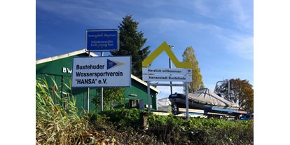 Yachthafen - Waschmaschine - Buxtehude - Begrüßung - City Sortboothafen Buxtehuder Wassersportverein Hansa e.V.