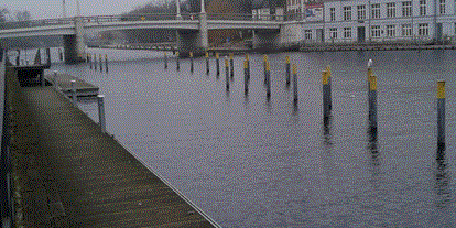 Yachthafen - Frischwasseranschluss - Brandenburg an der Havel - Blick auf die Jahrtausendbrücke - Wasserwanderrastplatz am Packhofufer/Werft