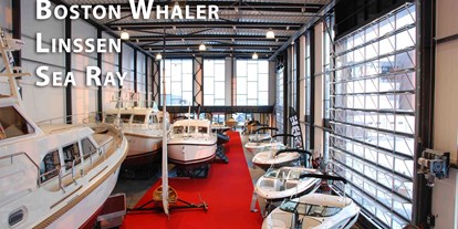 Yachthafen - allgemeine Werkstatt - Westeinderplassen - Our own brands in the showroom; Axopar, Boston Whaler, LInssen Yachts and Sea Ray. - Kempers Watersport